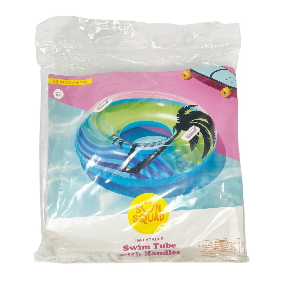 Sun Squad Swim Tube with Handles NEW Sealed in Package Palm Tree 33" Diameter